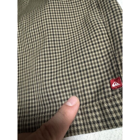 Y2K Quiksilver Shorts Mens 32 Brown Wide Leg Baggy Skater Embroidered Grunge - Picture 6 of 12